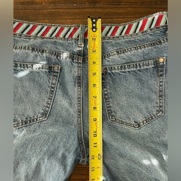 Alloy Apparel, 13, long length beaded waistband distressed medium wash rough hem - Picture 4 of 6